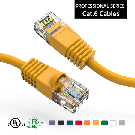 CAT6 UTP Ethernet Network Booted Cable- 200ft- Yellow